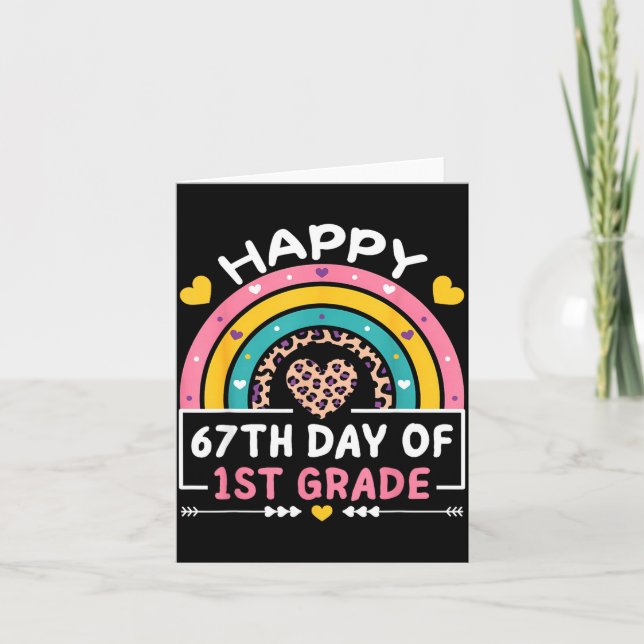67 Days Of School Happy 67th Day Of 1st Grade Teac Kort (Framsida)
