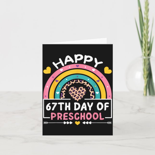 67 Days Of School Happy 67th Day Of Preschool Teac Kort (Framsida)