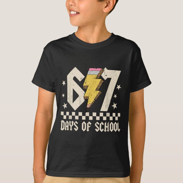 67 Days Of School Meme Slang Abcd Rock Boys Girls  T Shirt (Framsida)