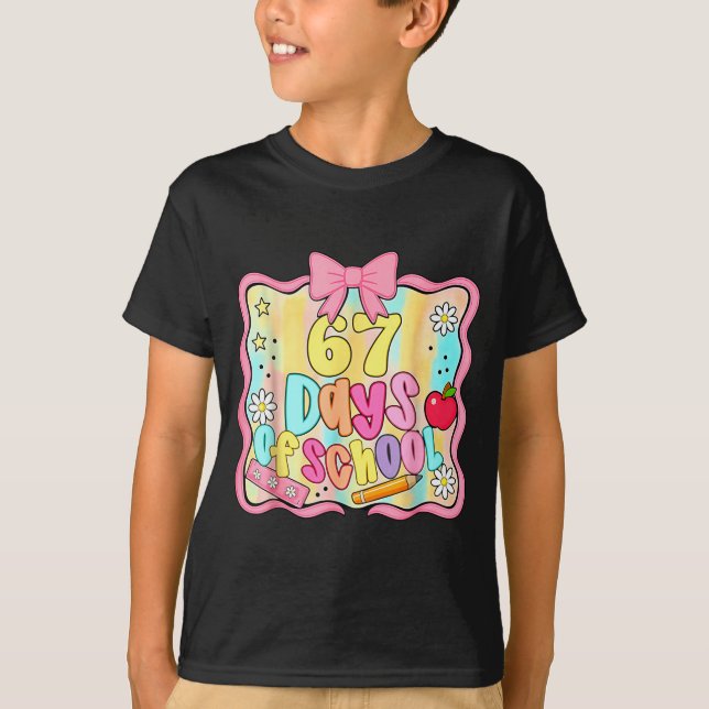 67 Days Of School Preppy 67th Day Of School Teache T Shirt (Framsida)