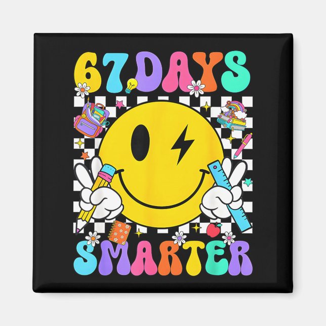 67 Days Of School Smile Face 67 Days Smarter Teach Magnet (Framsidan)