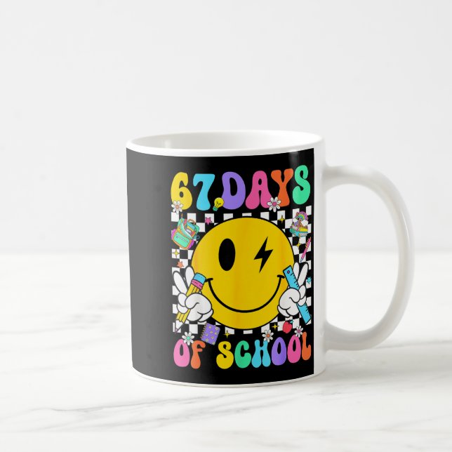 67 Days Of School Teacher Kids Boy 67 Math Numbers Kaffemugg (Höger)