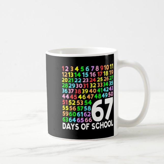 67 Days Of School Teacher Kids Boy 67 Math Numbers Kaffemugg (Höger)
