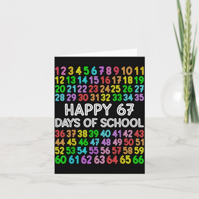 67 Days Of School Teacher Kids Boy 67 Math Numbers Kort (Framsida)