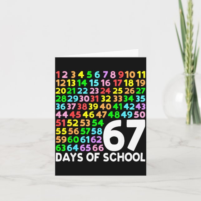 67 Days Of School Teacher Kids Boy 67 Math Numbers Kort (Framsida)