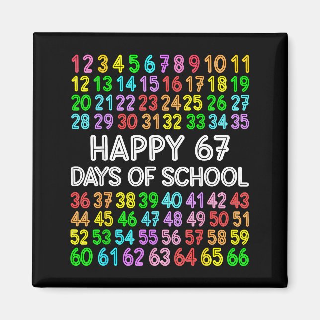 67 Days Of School Teacher Kids Boy 67 Math Numbers Magnet (Framsidan)