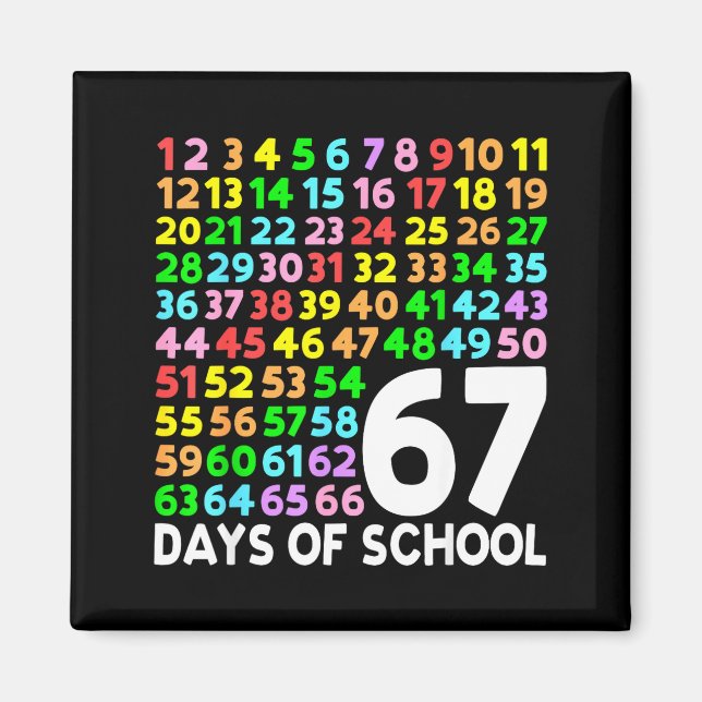 67 Days Of School Teacher Kids Boy 67 Math Numbers Magnet (Framsidan)