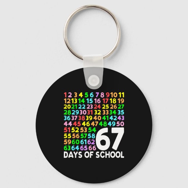 67 Days Of School Teacher Kids Boy 67 Math Numbers Nyckelring (Framsida)