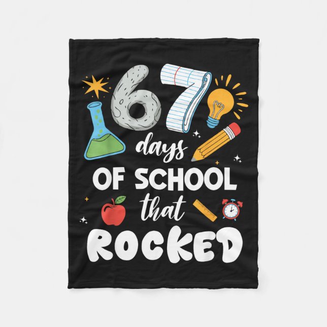 67 Days Of School That Rocked  Fleecefilt (Framsidan)