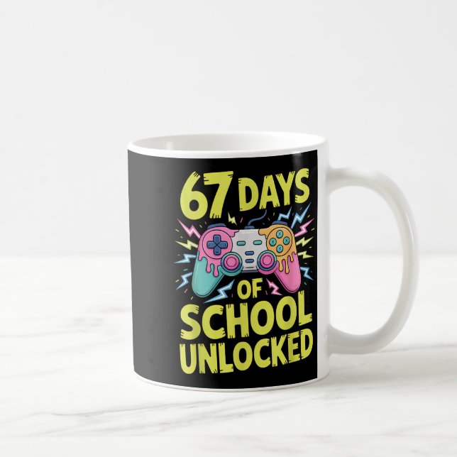 67 Days Of School Unlocked Gamer Gaming Boys Ice C Kaffemugg (Höger)