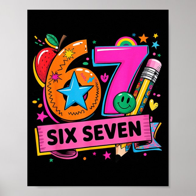 67 Days School 67 Six Seven Teachers Students Meme Poster (Framsidan)