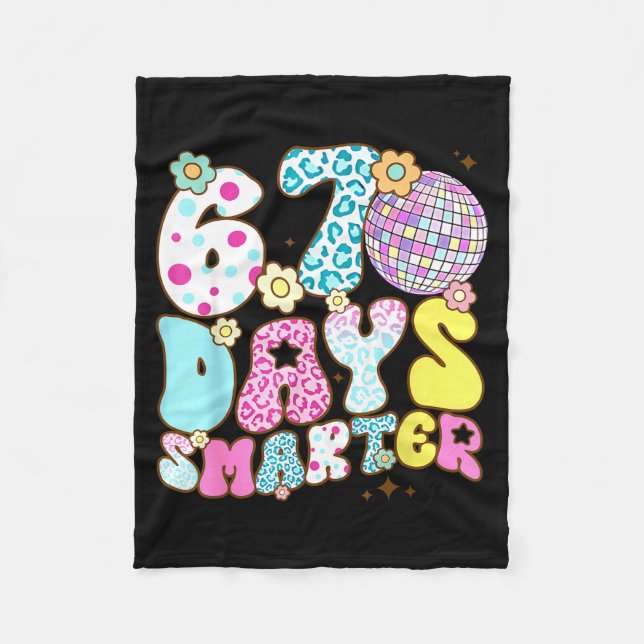 67 Days Smarter 67 Days School Teacher Students Me Fleecefilt (Framsidan)