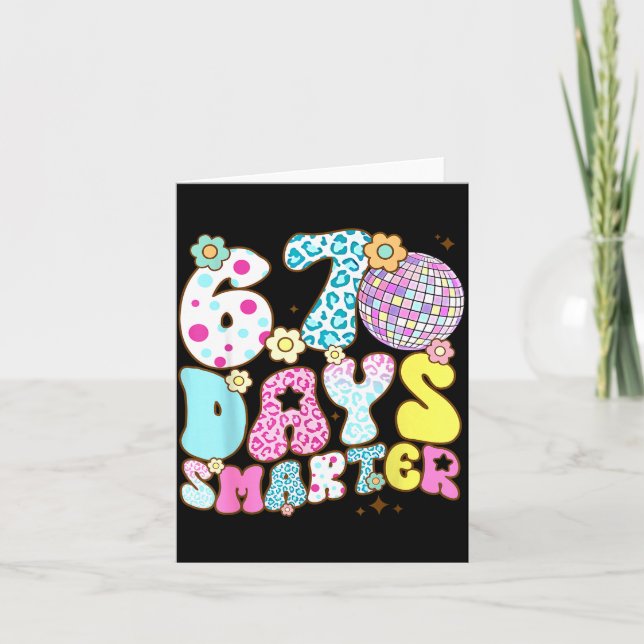 67 Days Smarter 67 Days School Teacher Students Me Kort (Framsida)
