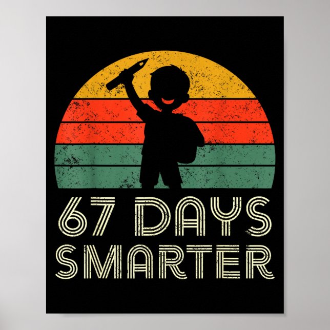 67 Days Smarter 67th Day Of School For Teacher Boy Poster (Framsidan)