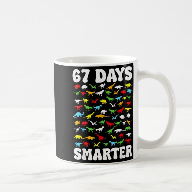 67 Days Smarter Dinosaur Kids 100 Days Of School 6 Kaffemugg (Höger)