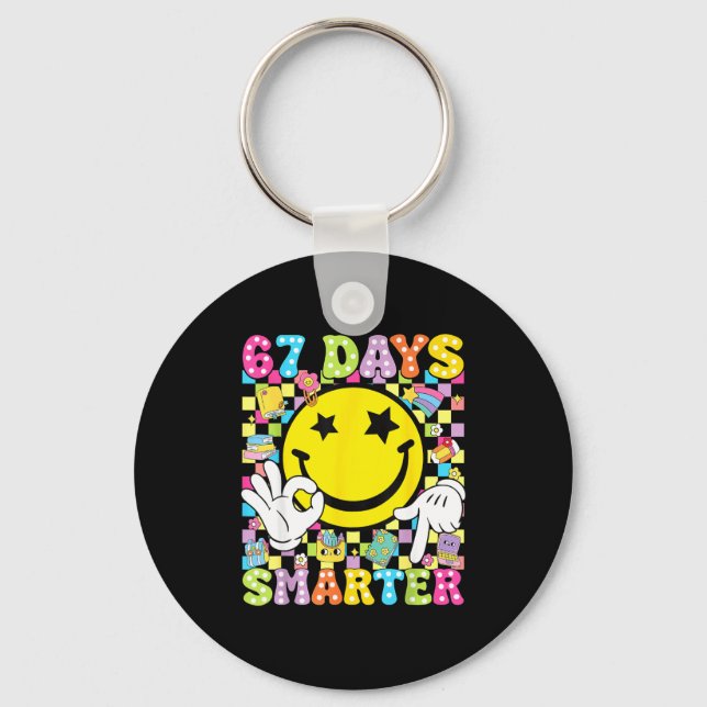 67 Days Smarter Funny Six Seven 67 Meme Teacher St Nyckelring (Framsida)