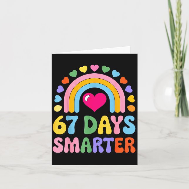 67 Days Smarter Happy Teacher Back To School Celeb Kort (Framsida)