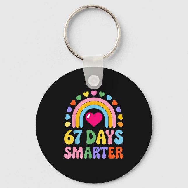 67 Days Smarter Happy Teacher Back To School Celeb Nyckelring (Framsida)