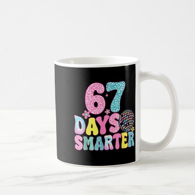 67 Days Smarter Rainbow Back To School Teacher Kid Kaffemugg (Höger)