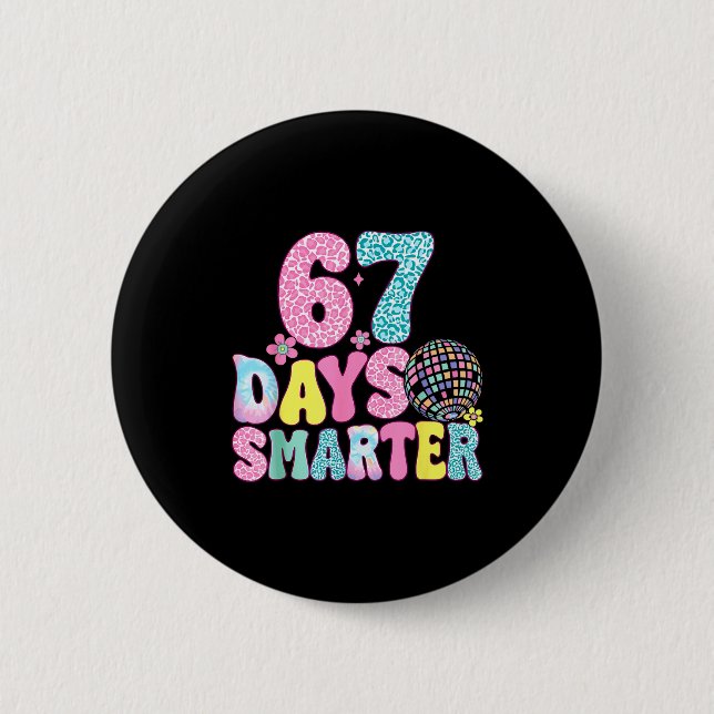 67 Days Smarter Rainbow Back To School Teacher Kid Knapp (Framsida)