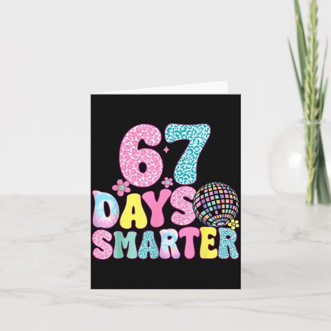67 Days Smarter Rainbow Back To School Teacher Kid Kort (Framsida)