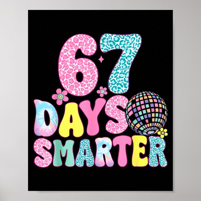 67 Days Smarter Rainbow Back To School Teacher Kid Poster (Framsidan)