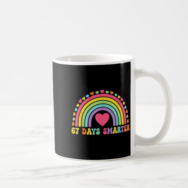 67 Days Smarter Rainbow Heart Design For Teacher S Kaffemugg (Höger)