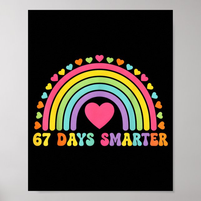 67 Days Smarter Rainbow Heart Design For Teacher S Poster (Framsidan)
