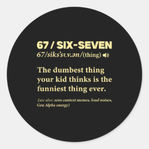 67 Definition Betydelse Sex Sju Roligt Meme Lärare Runt Klistermärke