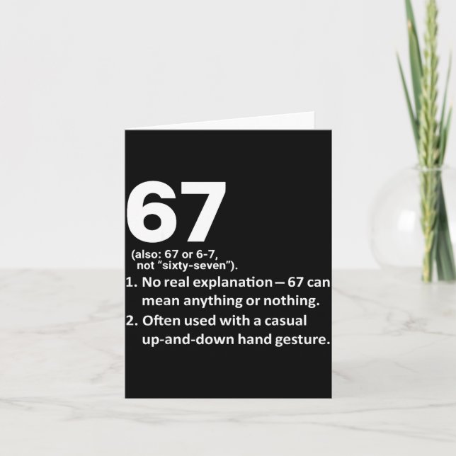 67 Definition Rollig Six Seven Meme 6 7  Kort (Framsida)