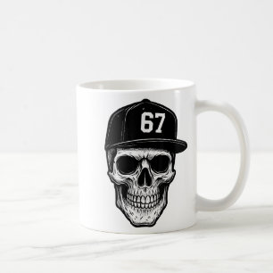 67 Dödskalle Halloween Brainrot Meme Sex Sju Barn Kaffemugg