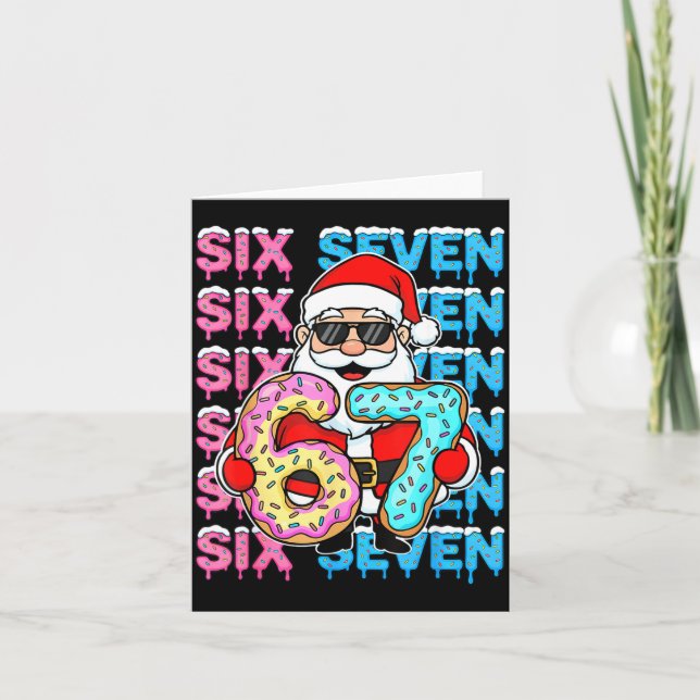 67 Donut Christmas Funny Six Seven Meme Santa Kids Kort (Framsida)