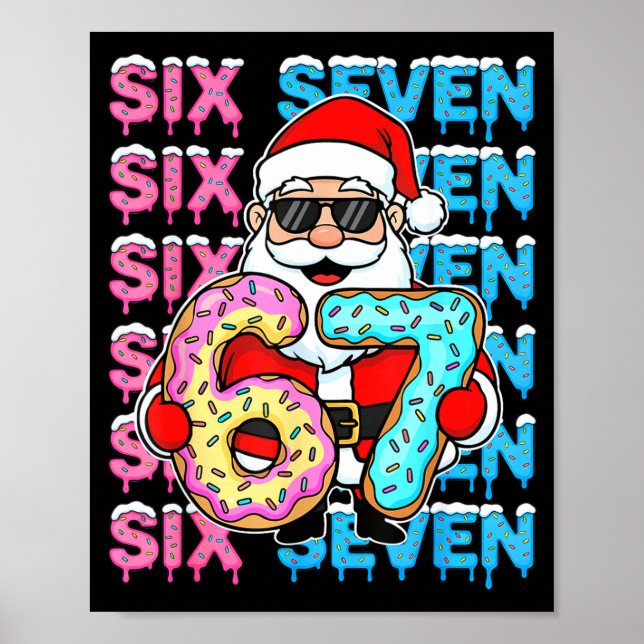 67 Donut Christmas Funny Six Seven Meme Santa Kids Poster (Framsidan)