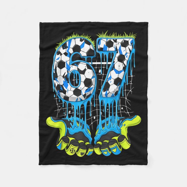 67 Drip Fotboll Gen Alpha Slang Sex Sju Meme  Fleecefilt (Framsidan)
