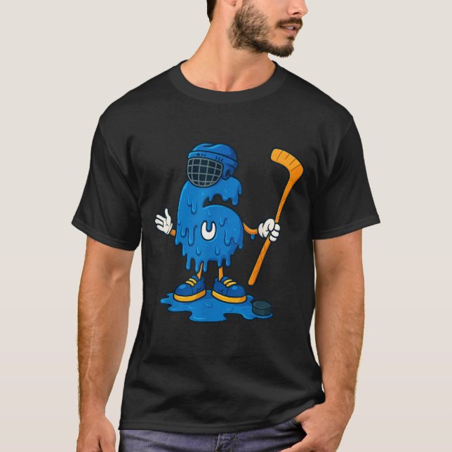 67 Drip Ice Cream Hockey Player  T Shirt (Framsida)