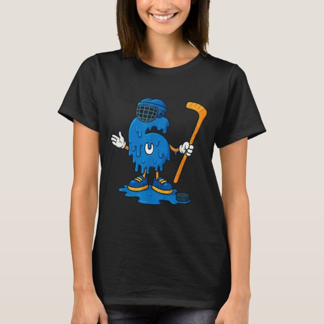 67 Drip Ice Cream Hockey Player  T Shirt (Framsida)