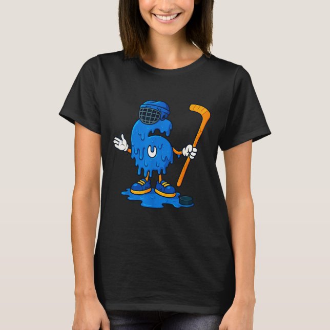 67 Drip Ice Cream Hockey Player  T Shirt (Framsida)