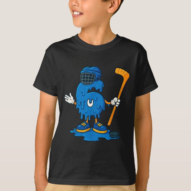 67 Drip Ice Cream Hockey Player  T Shirt (Framsida)