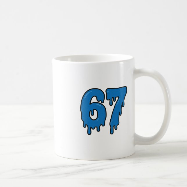 67 Drip Melt Six Seven Meme Alpha Gen Slang Rolig  Kaffemugg (Höger)