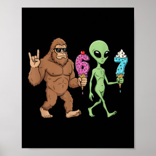 67 Drip Meme Rolig Sex Sju Bigfoot Alien Sasquat Poster