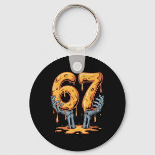67 Drip Rolig Skelett Halloween 67 Meme Glass Nyckelring
