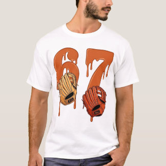 67 Dripping Ice Cream Number Baseball Glove Meme T Shirt