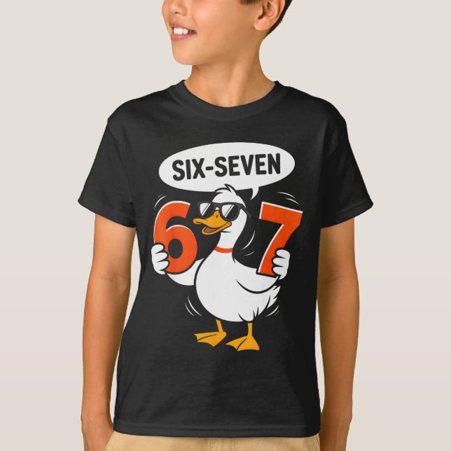67 Duck Meme Funny Six Seven Gen Alpha Slang Cool  T Shirt (Framsida)