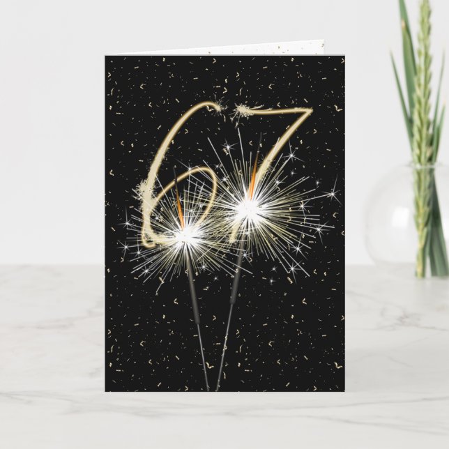 67:e bröllop-årsdagen för miniatyrskrivare kort (Framsida)