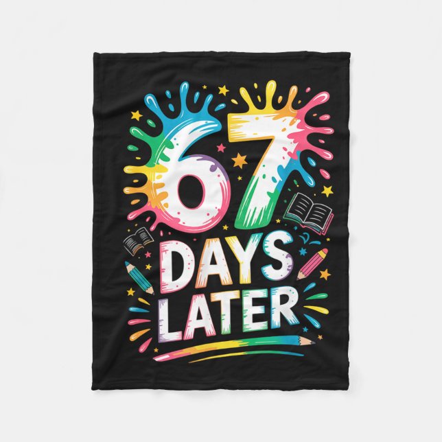 67:e dagen i skolan 67 meme lärare elev 67 dagar fleecefilt (Framsidan)
