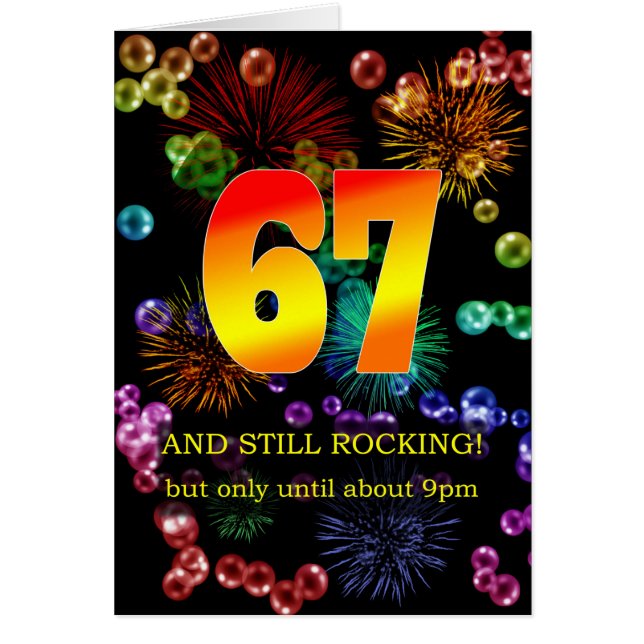 67:e födelsedag fortfarande hälsningskort (Framsidan)