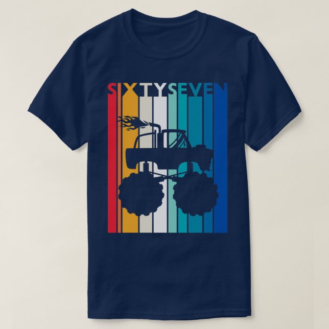 67:e födelsedag Gift Monster Lastbil Shirt 67-årin T Shirt (Design framsida)
