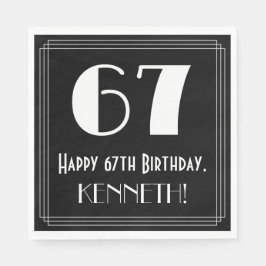 67:e födelsedagen ~ Art Deco Inspired Titta "67",  Pappersservett