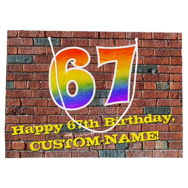 67:e födelsedagen: Roligt, Graffiti-Inspired Rainb (Baksidan)