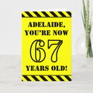 67:e födelsedagen: Roligt Stencil Stil Text, eget  Kort